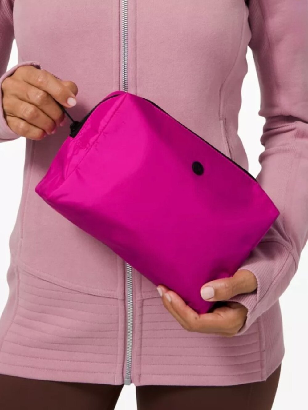 Lululemon - All The Small Things - Travel/Cosmetic 4 L Pouch - Hot Pink / Black